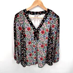 NANETTE LEPORE Floral AMETHYST  Blouse // XS